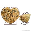 Kaminholzständer Set Herzförmig 2 Stück Aus Stahl In Rostoptik