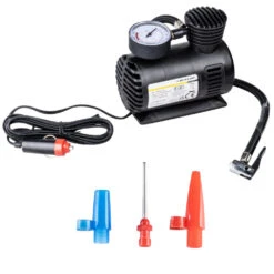 Luftkompressor Dunlop 12 V Mit Aufsätzen Und Adapter