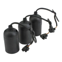 Lampenfassung E27 Set 3 Stück Schwarz