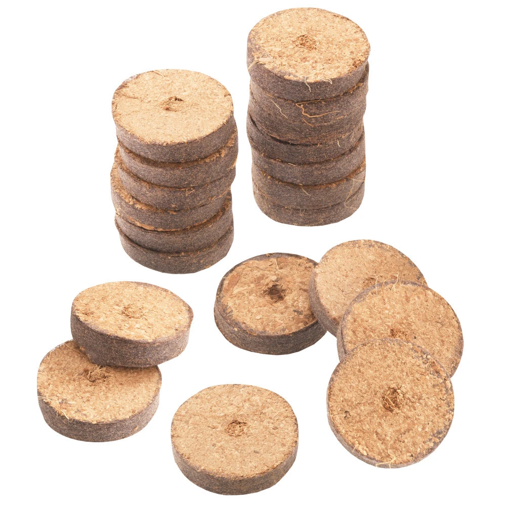 Kokos-Quelltabletten-Set Rund 50 Stück 3,5 X 1 Cm